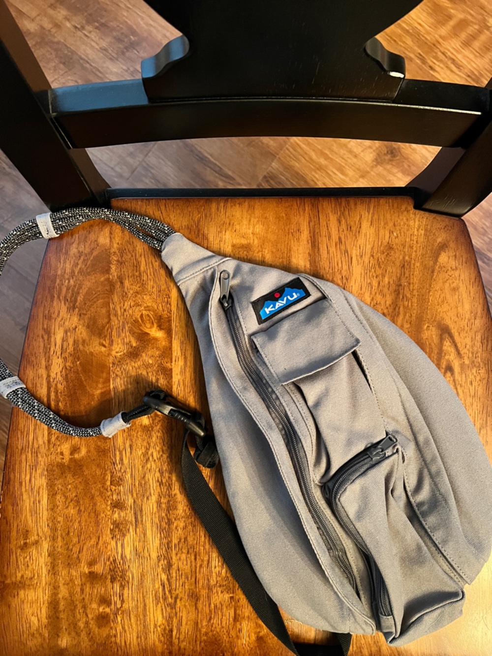 Kavu Grey Rope-Strap Sling Pack